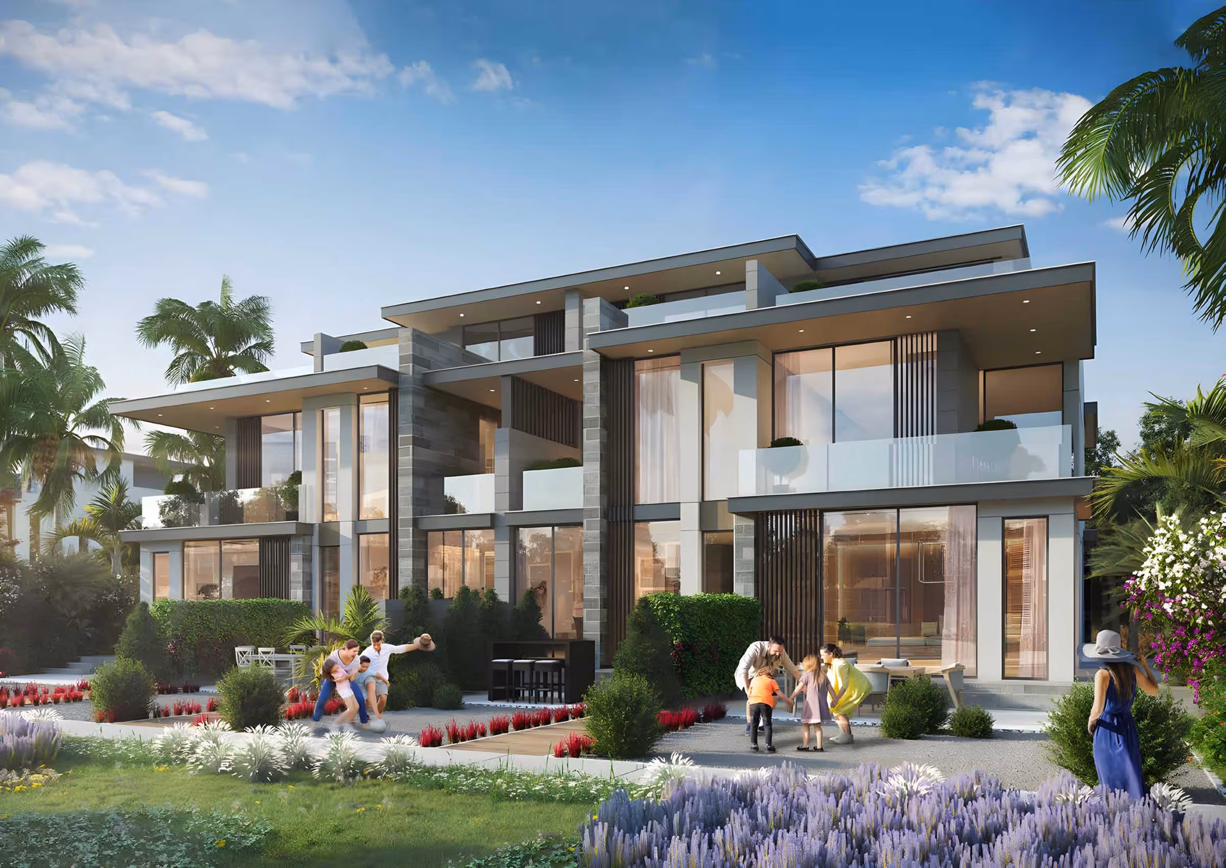 Damac Islands is the newest community launched by Damac Properties. This brand-new community is situated at a prime address next to the renowned Sun City district, which sold out within minutes of its launch. The development aims to be more than just a residential area — surrounded by pristine sandy beaches, crystal-clear lagoons, and a serene waterfront experience, it is a destination in its own right. Damac Islands is a community where water takes centre stage in the form of islands. Here, you can stroll along the cool sand and forge a connection with nature. Damac Islands offers a combination of 4- and 5-bedroom townhouses and 5-, 6-, and 7-bedroom villas for refined living. A community defined by the beauty of water, where the setting provides ample space to explore this stunning location and everything it has to offer. Every resident can embrace a sense of wonder at the splendour of these islands, where people can experience the new lifestyle that Damac Islands has introduced to Dubai. These are the first exclusive visuals of this community. More information coming soon.