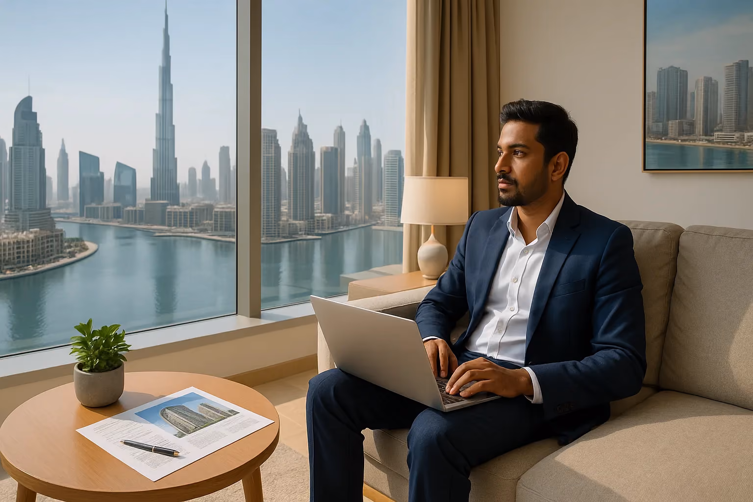Modern appartement in Dubai, waar Indiase kopers aantrekkelijke vastgoedmogelijkheden vinden.