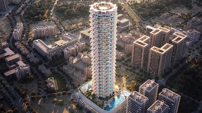 Binghatti Grove in JVC offers luxury 1, 2 and 3-bedroom apartments in Jumeirah Village Circle. Rising 42 storeys into the sky with beautifully designed residences, an entire additional floor is exclusively dedicated to amenities. With a premium selection of 388 meticulously crafted residences, residents enjoy a wide range of options. Each unit has been designed with the utmost care, incorporating natural materials to elevate the living experience. Open-plan layouts and expansive windows flood every corner of your home with natural light, creating a sense of tranquility and connection. From the soft hues of champagne marble to the elegance of bronze glass, the interiors echo the serenity of nature while offering the sophistication of contemporary living. Binghatti Grove is positioned at the crossroads of urban Dubai and its natural surroundings, with convenient access to major roads such as Al Khail Road. From the vibrant heart of Dubai to a peaceful stroll through nearby parks and recreational areas, every experience is just moments away. Binghatti Grove features luxury amenities designed to complement your daily lifestyle. Enjoy access to the serene pool terrace, featuring separate areas for both adults and children. The outdoor yoga and fitness spaces integrate nature into your workout routine, designed to foster a sense of well-being. For sports enthusiasts, the courts provide the perfect setting for physical activity and friendly competition.