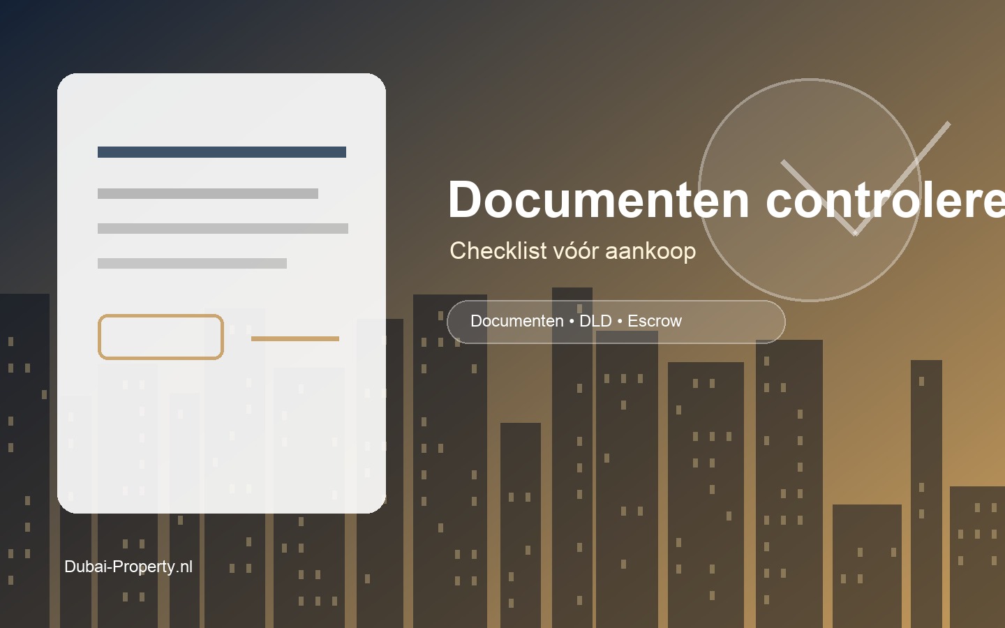 Stijlvolle lobby voor vastgoeddocumenten en aankoopcontrole in Dubai