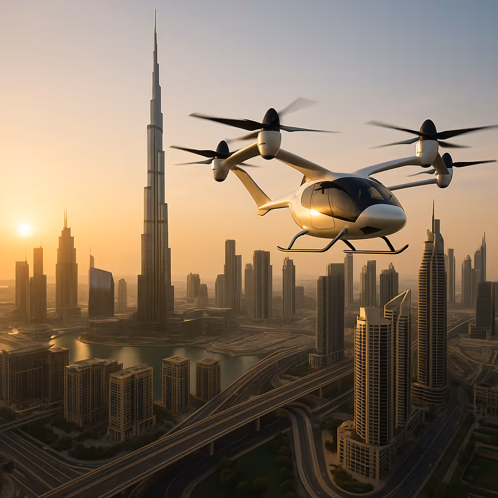 De toekomst is verticaal: Dubai's pionierende luchttaxi en wat dit betekent voor vastgoed