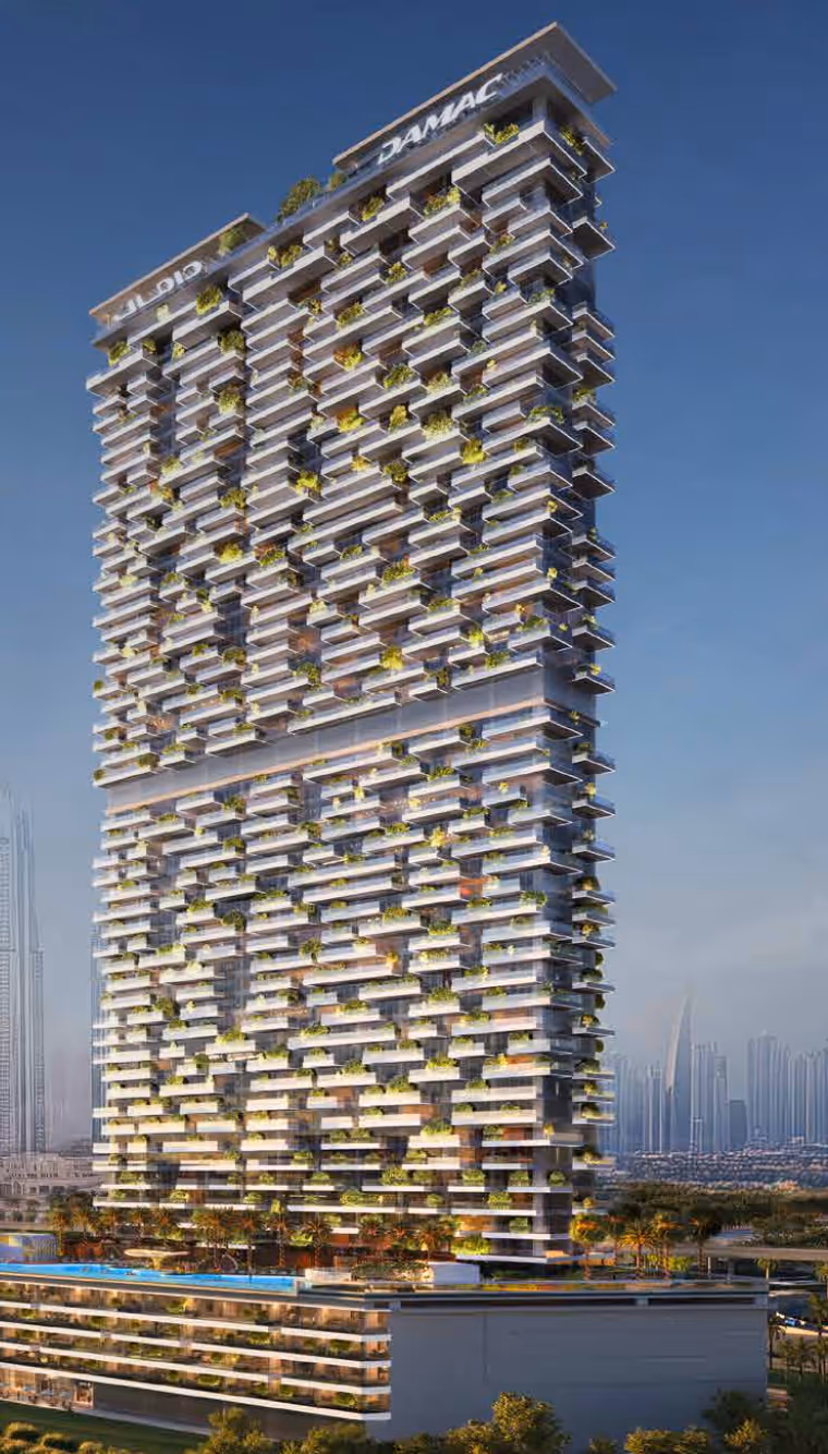 SAFA GATE is a striking residential tower in Dubai, designed with modern architecture and luxury in mind. The glass façade reflects the energy of the city, while the sleek, towering form makes the building stand out on the skyline. The design features distinctive elements such as sky gardens and panoramic observation platforms, offering residents breathtaking views over the city and the opportunity to enjoy both indoor and outdoor living spaces.